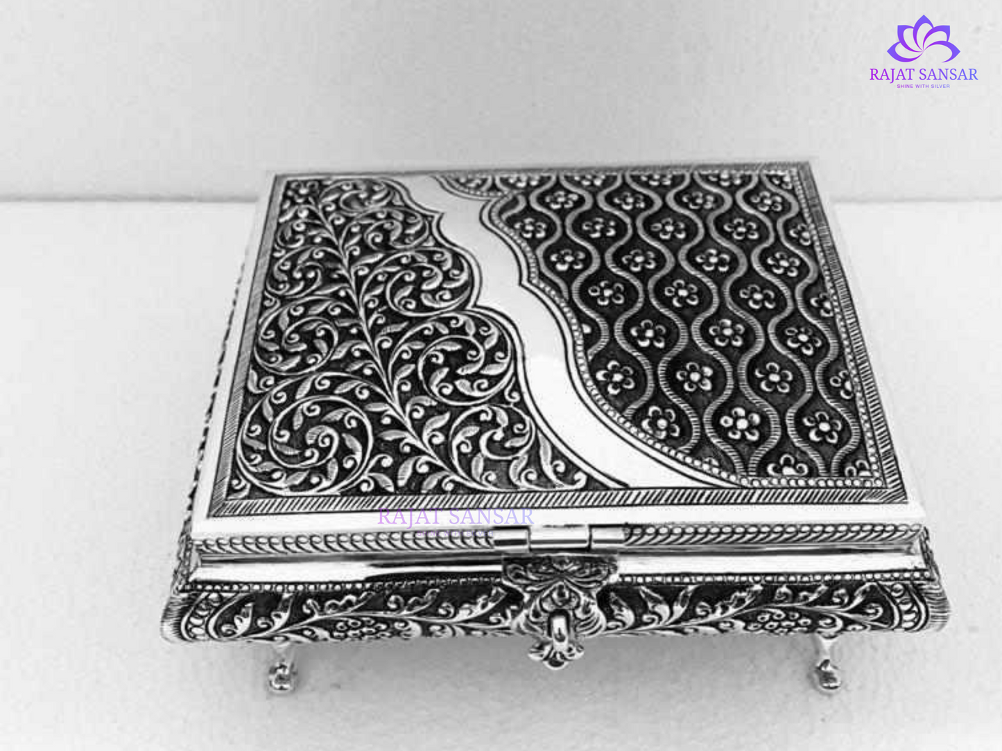 Royal Charm Silver Oxidized Dry Fruit Box