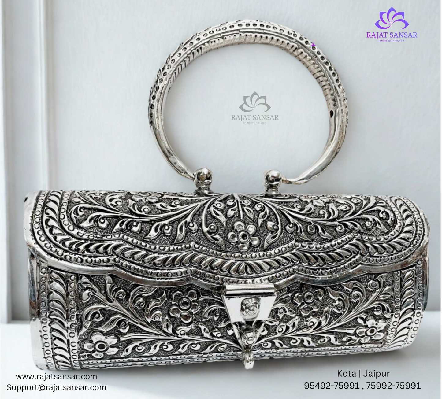 Silver Oxidized Purse