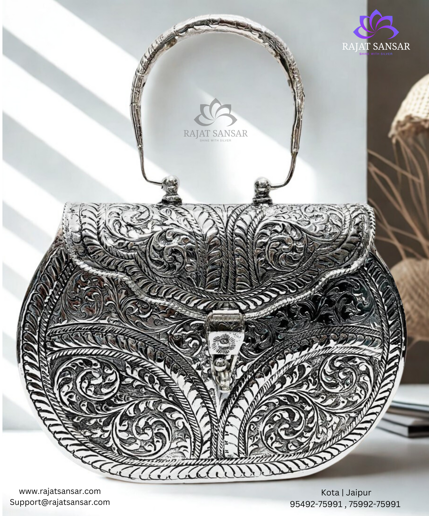 Silver Oxidized Purse
