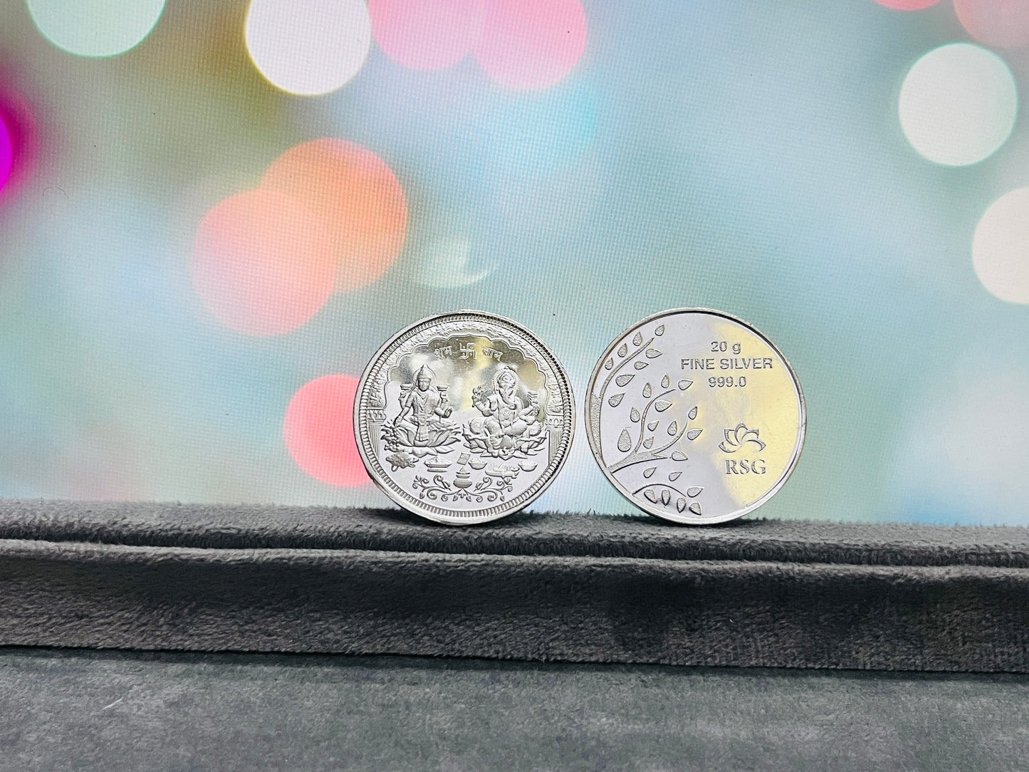 Pure 999 Round Laxmi Ji Ganesh Ji Silver Coin