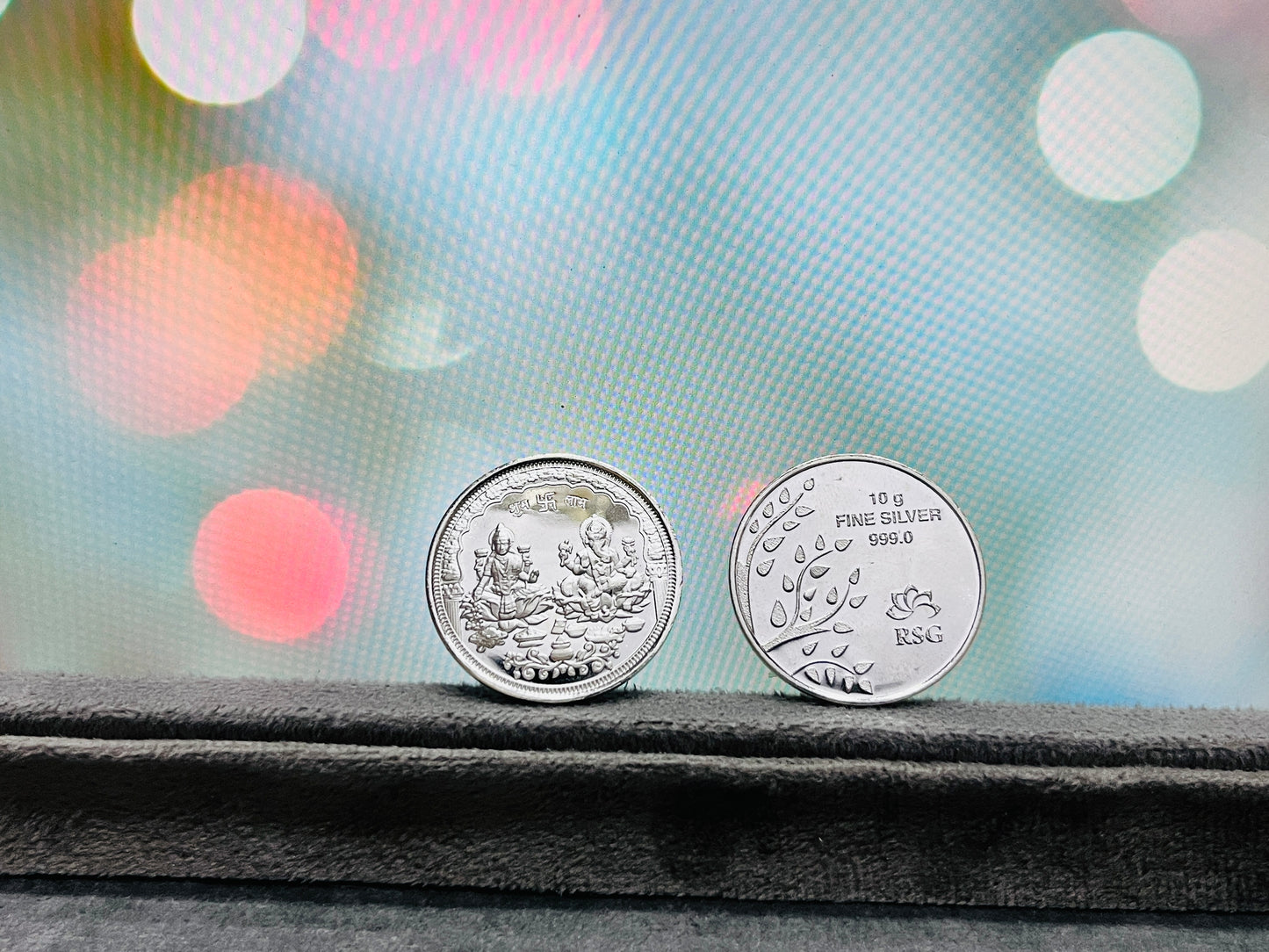 Pure 999 Round Laxmi Ji Ganesh Ji Silver Coin