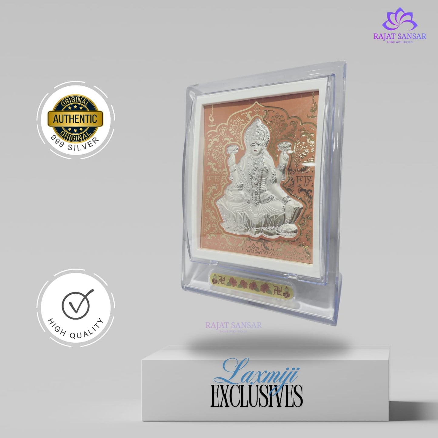 999 Silver Mahalaxmi Photo Frame | Pooja Room, Home Decor