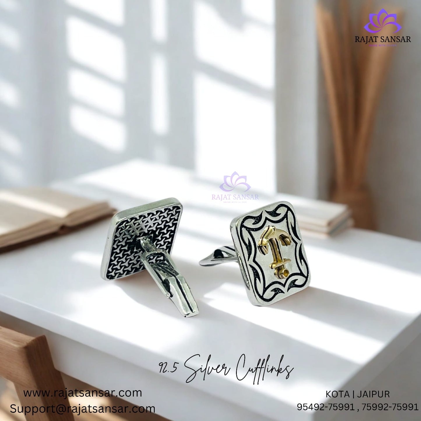 Anchor of Elegance - 92.5 Sterling Silver Cufflinks