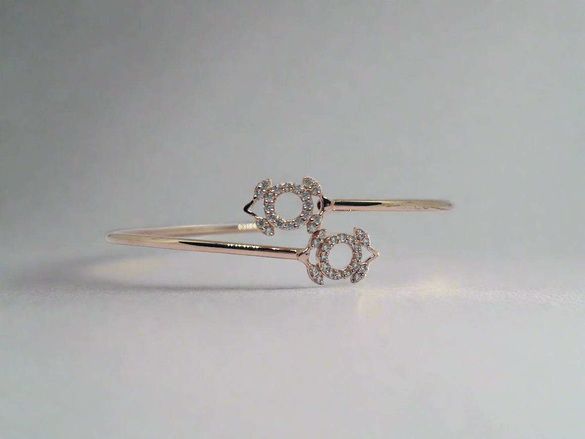 Silver Rose Gold Single Hand Bangle - Persona