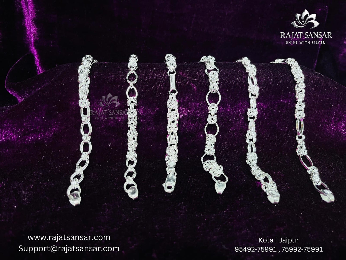 Silver Gents Bracelet - Half Roman