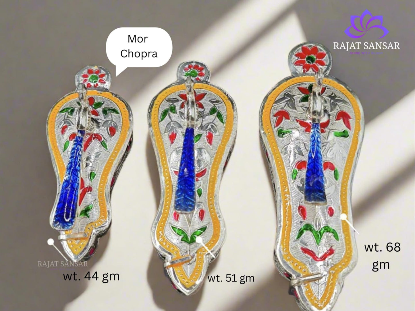 Silver Mor Meenakari Chopra – Auspicious Elegance for Pooja Rituals