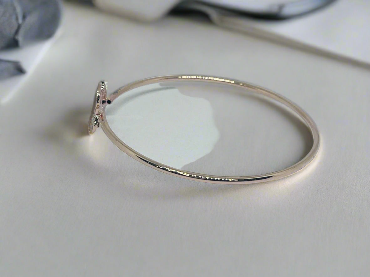 Silver Rose Gold Single Hand Bangle - Star Life
