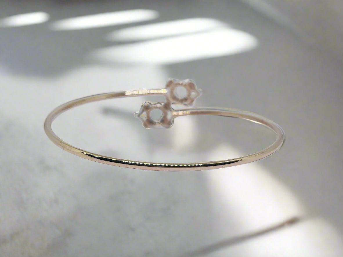 Silver Rose Gold Single Hand Bangle - Persona