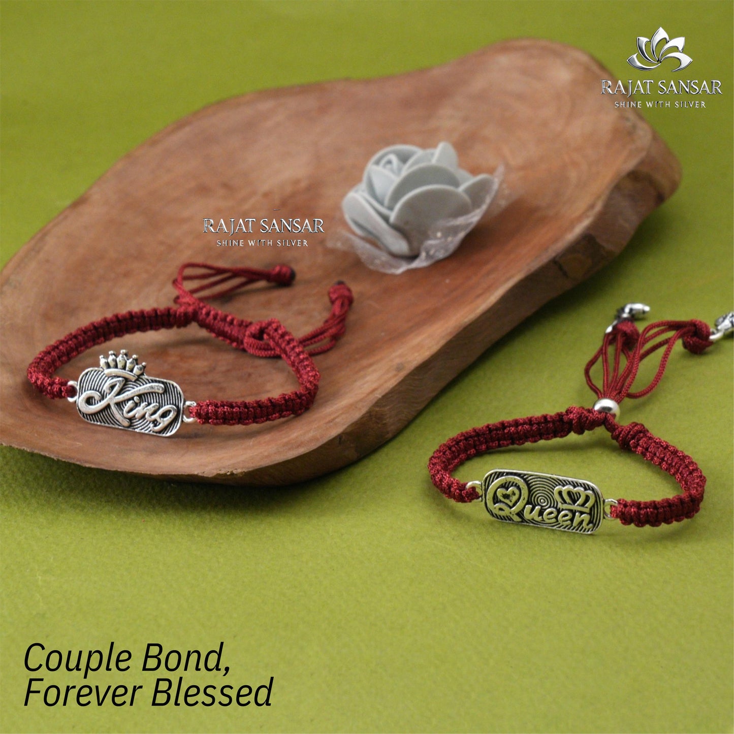 Silver Rakhi for Bhai-Bhabhi