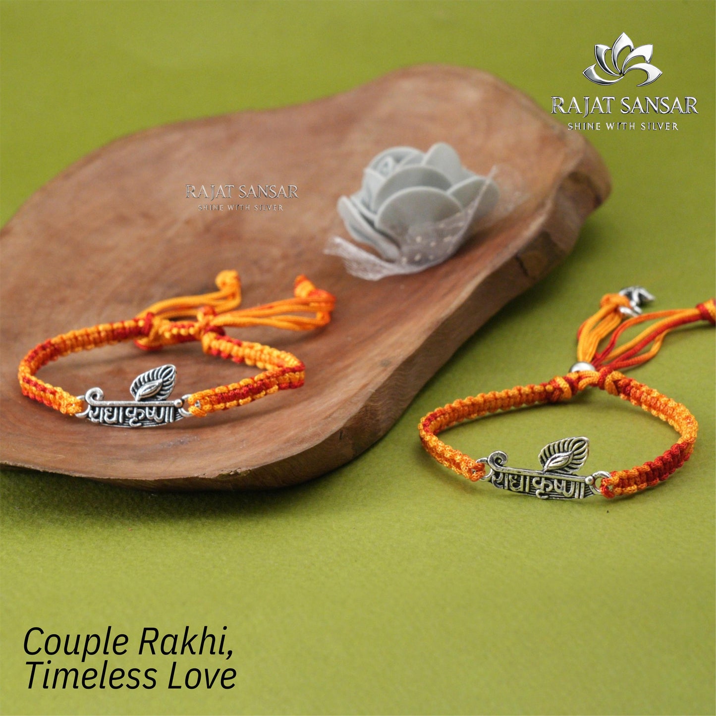 Silver Rakhi for Bhai-Bhabhi