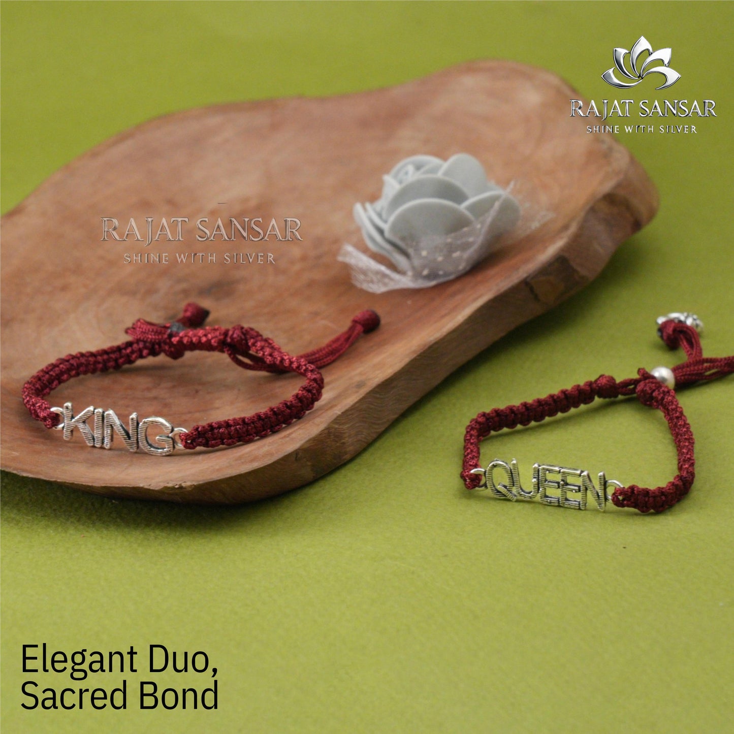 Silver Rakhi for Bhai-Bhabhi