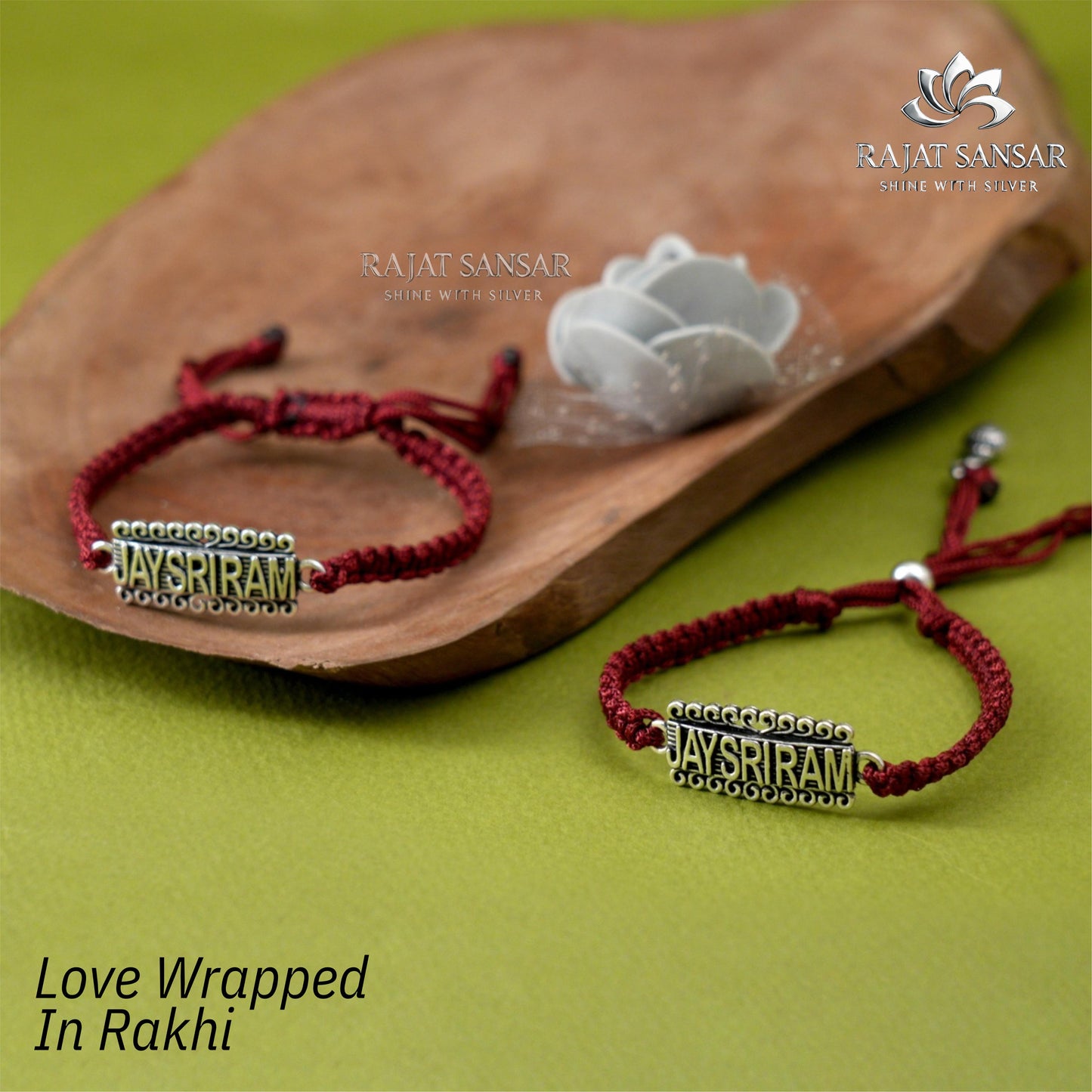 Silver Rakhi for Bhai-Bhabhi