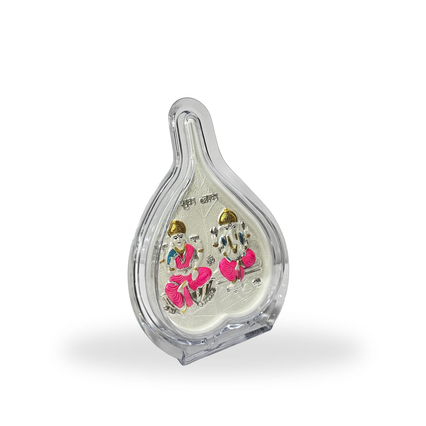 999 Pure Silver Laxmi & Ganesh Ji Pan Shape Frame | office desk, Home Decor & Gifting