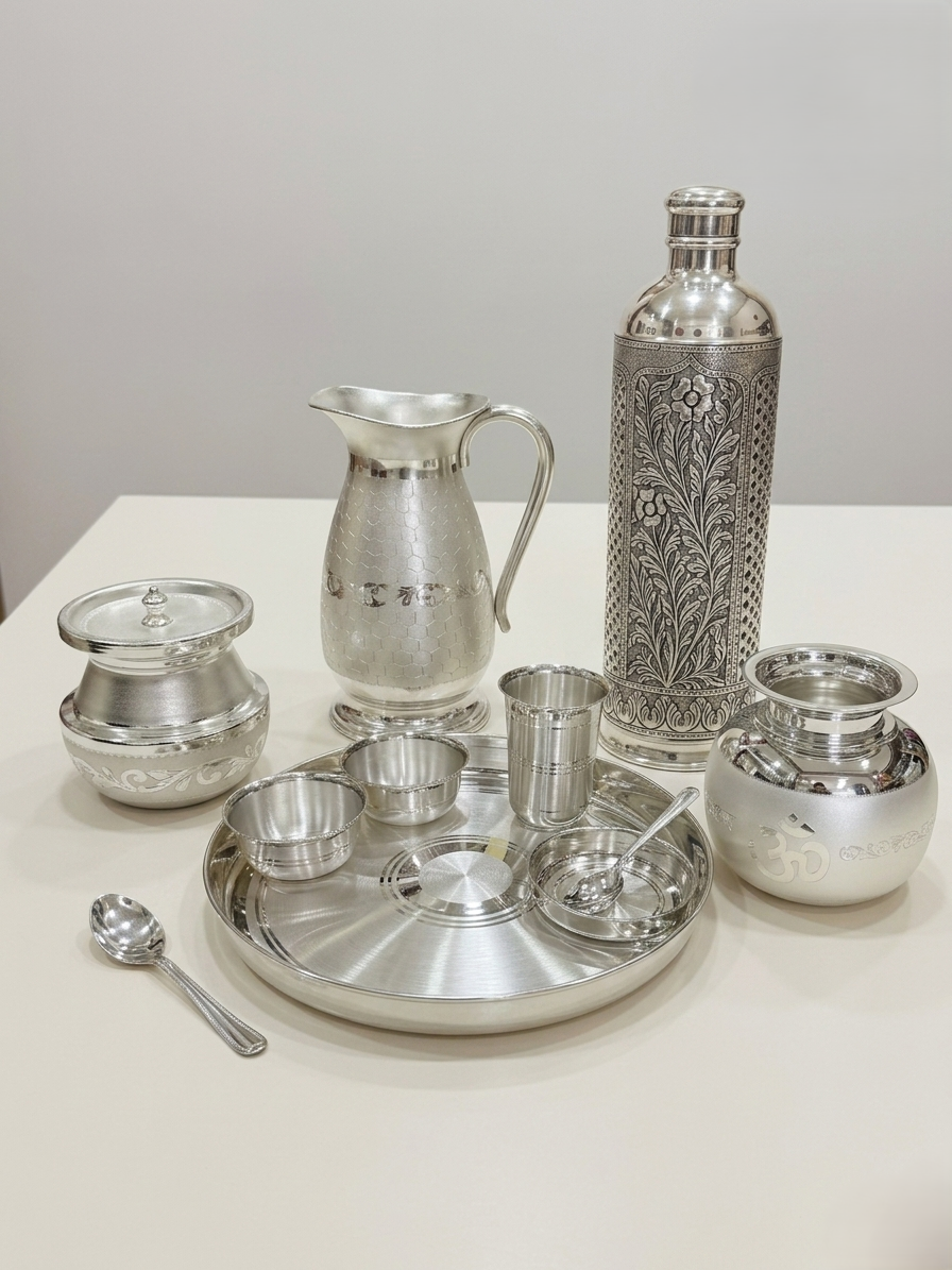 Silverware - Plate, Tumbler, Bowl , Jugs