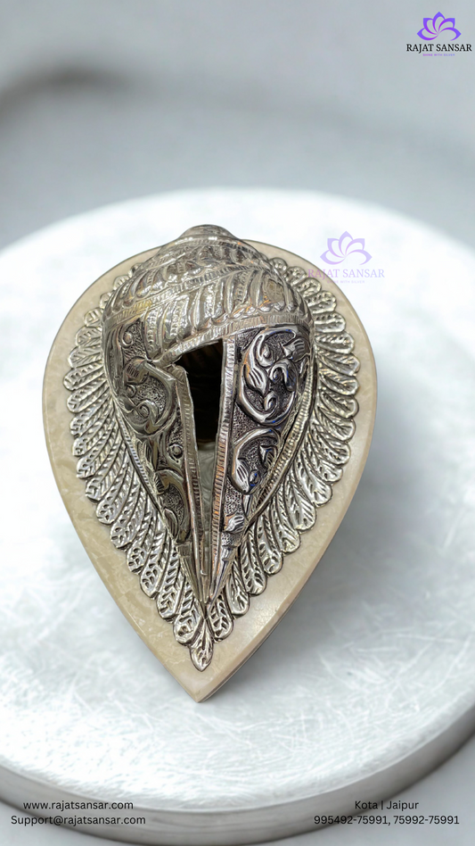 Silver Oxidized Shankh – Sacred Symbol of Purity & Positivity