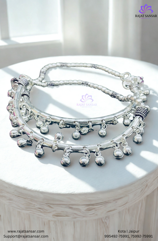 Silver Kada Payal- Elegant