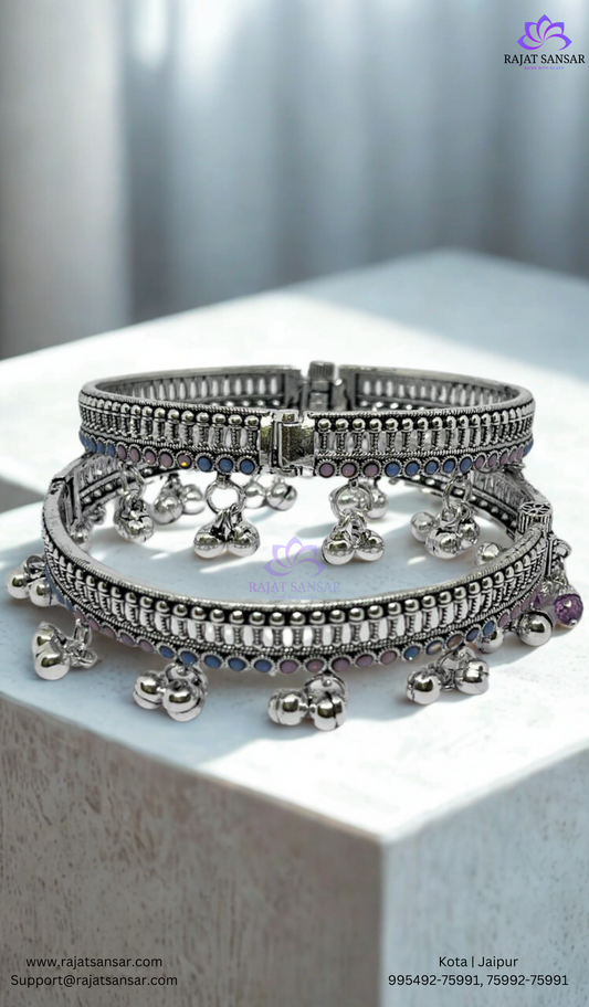 Silver Kada Anklet-Traditional