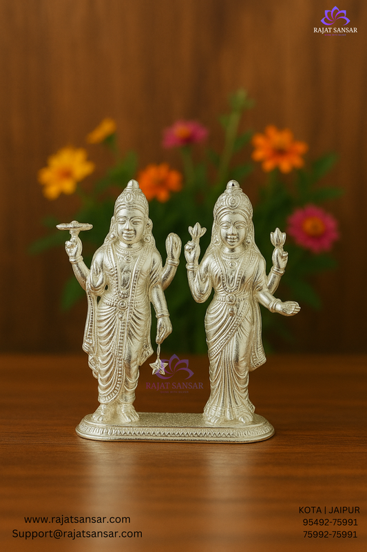 Silver Lakshmi & Narayan Idol - Murti Casting