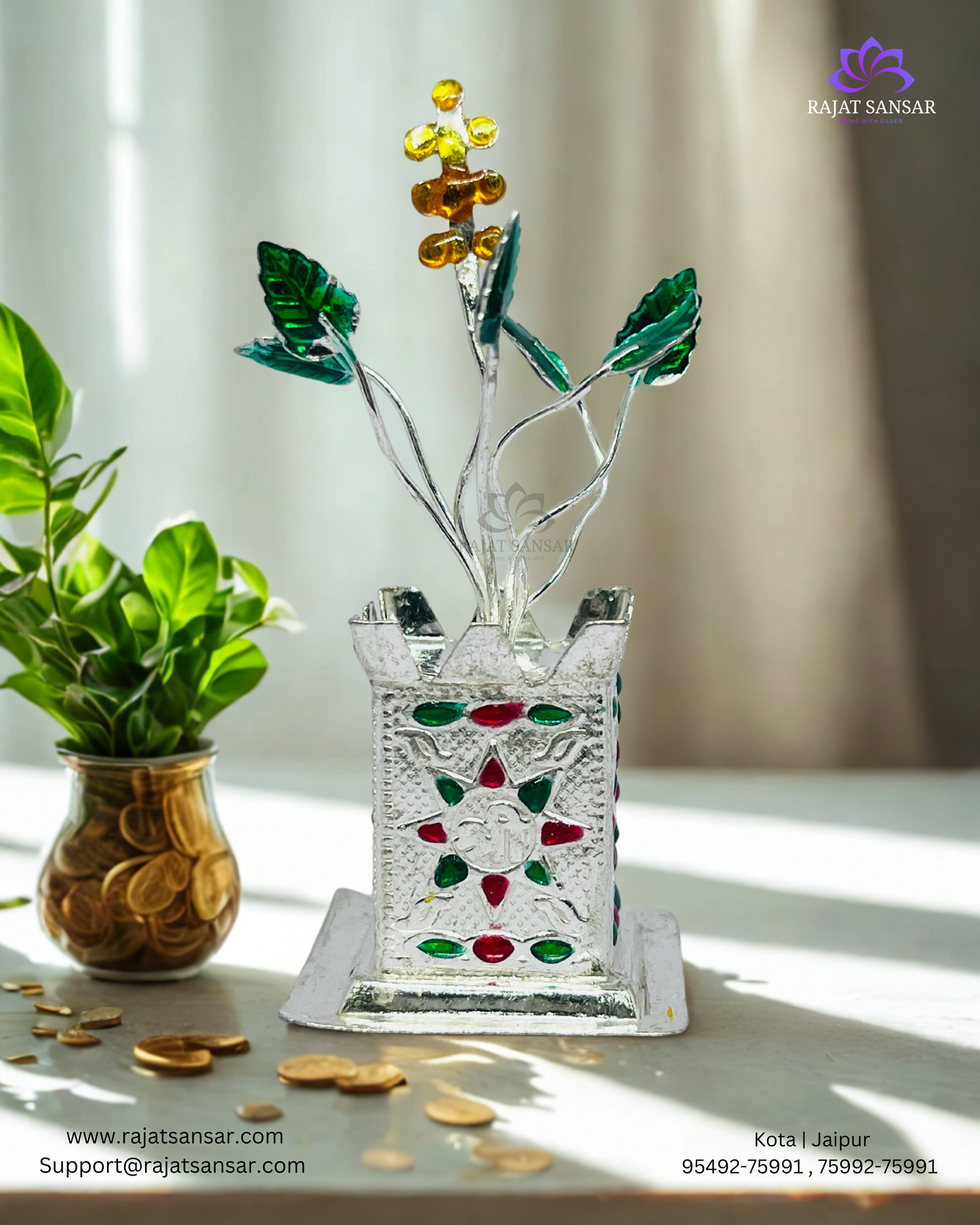 Silver Tulsi Plant/ Vrinda a symbol of purity & prosperity