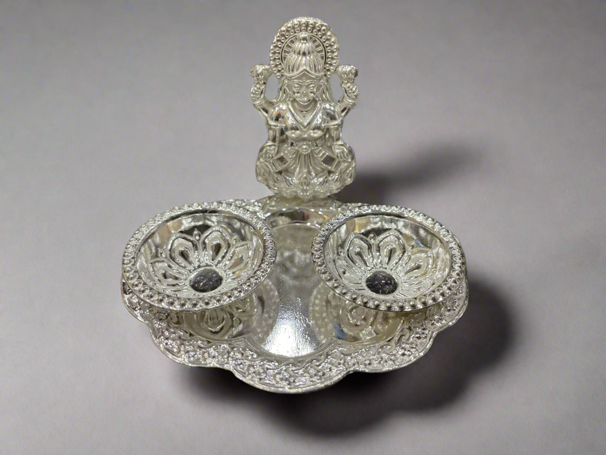 Silver Maa Laxmi Chopra for Haldi Kumkum Rituals