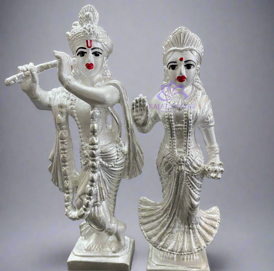 Silver 999 Radha & Krishna Idol -Frosting