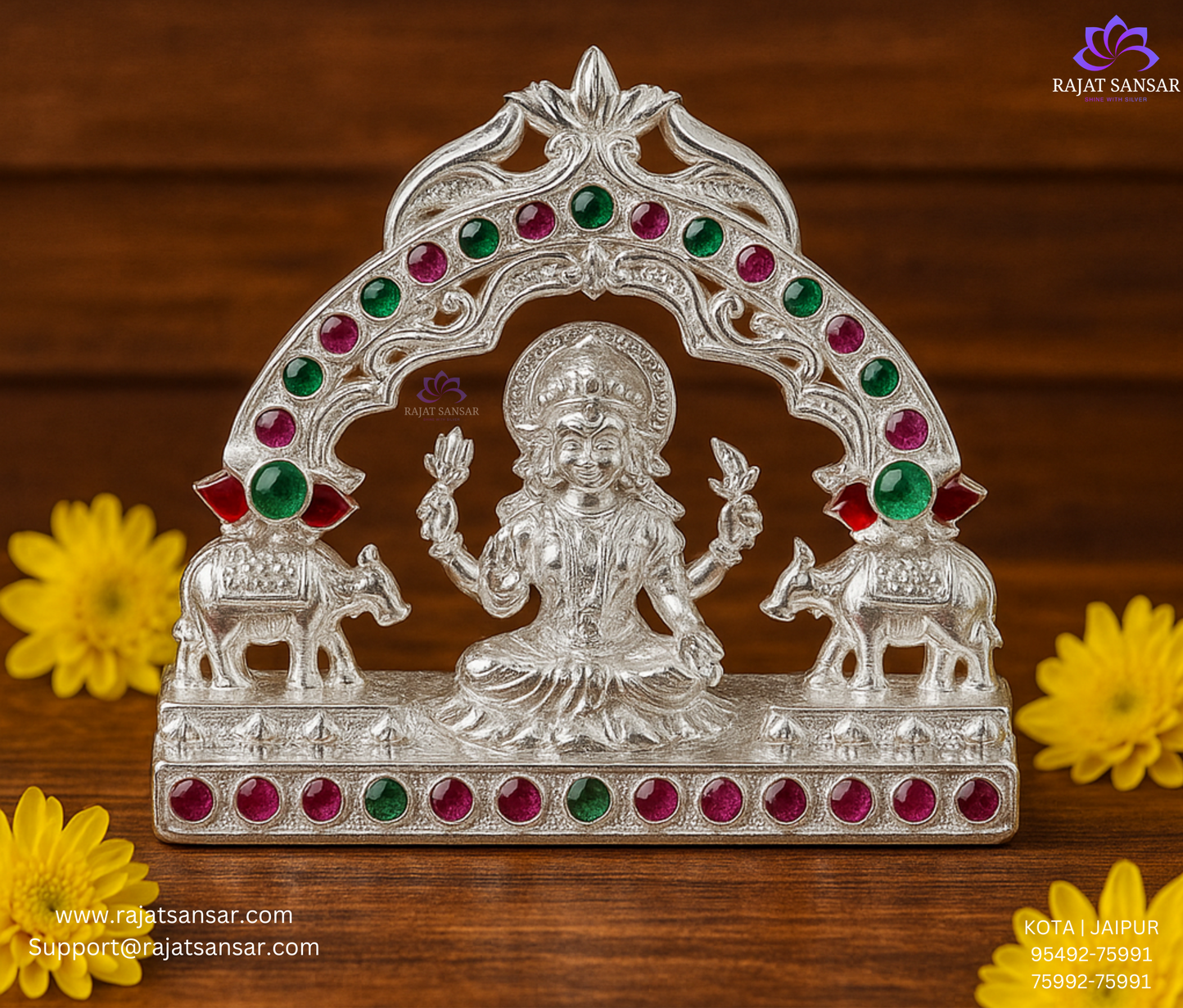 92.5 Silver Maa Lakshmi Micro Meena Murti