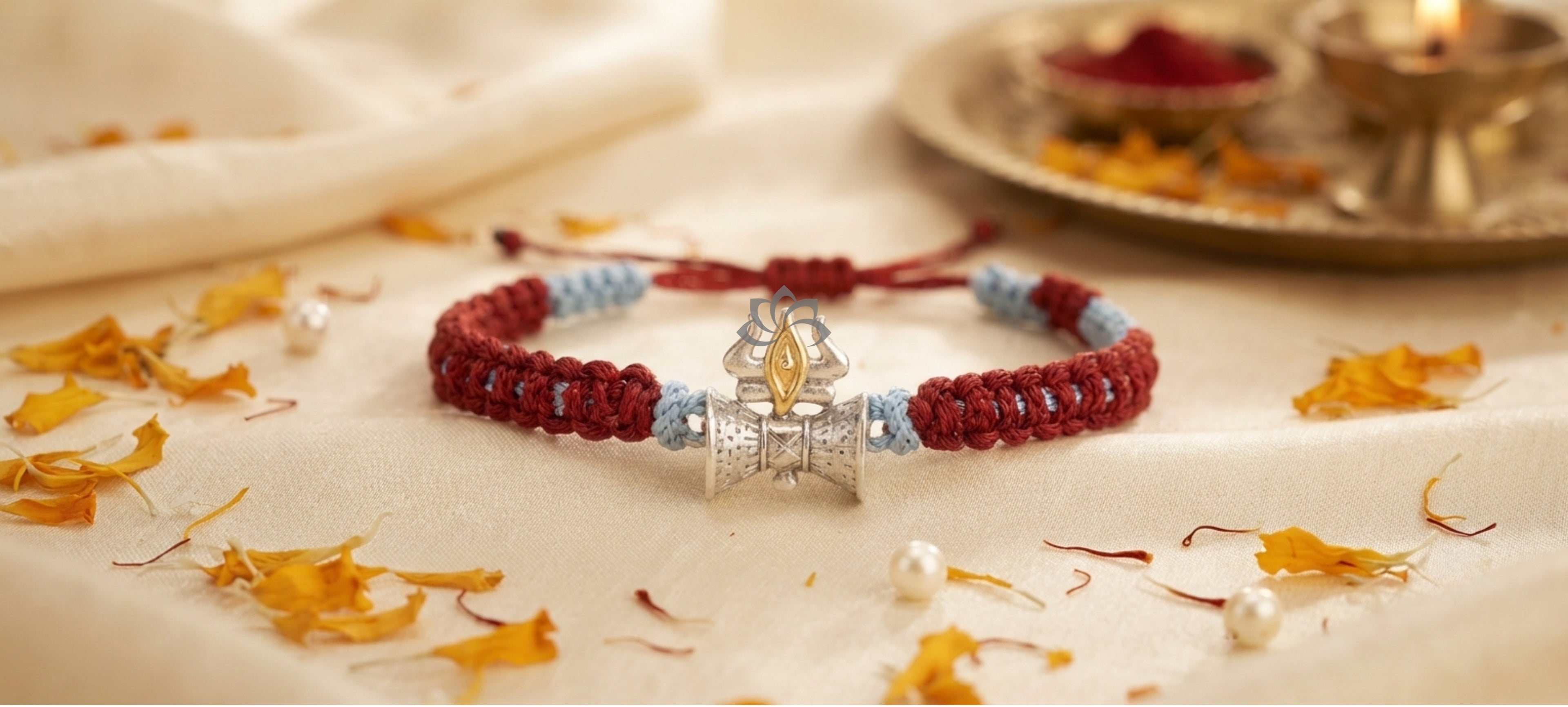 925 Sterling Silver - TRISHUL DAMARU RAKHI