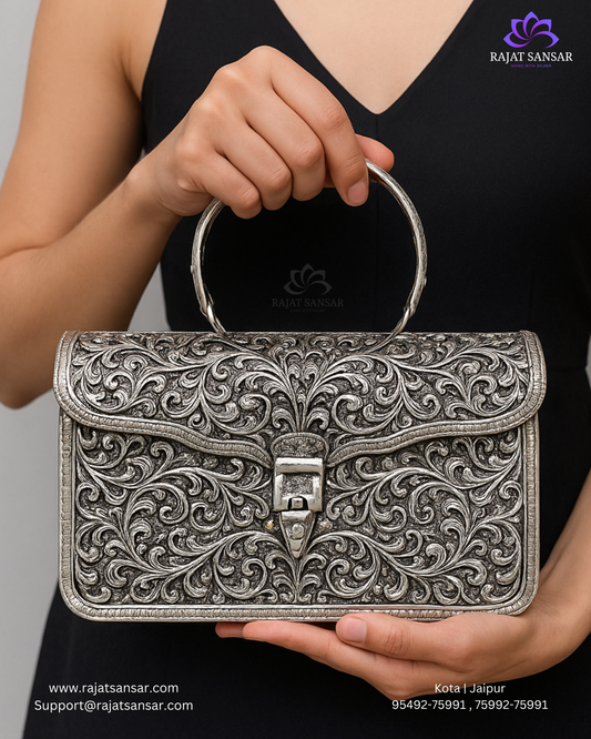 Silver Oxidized Purse