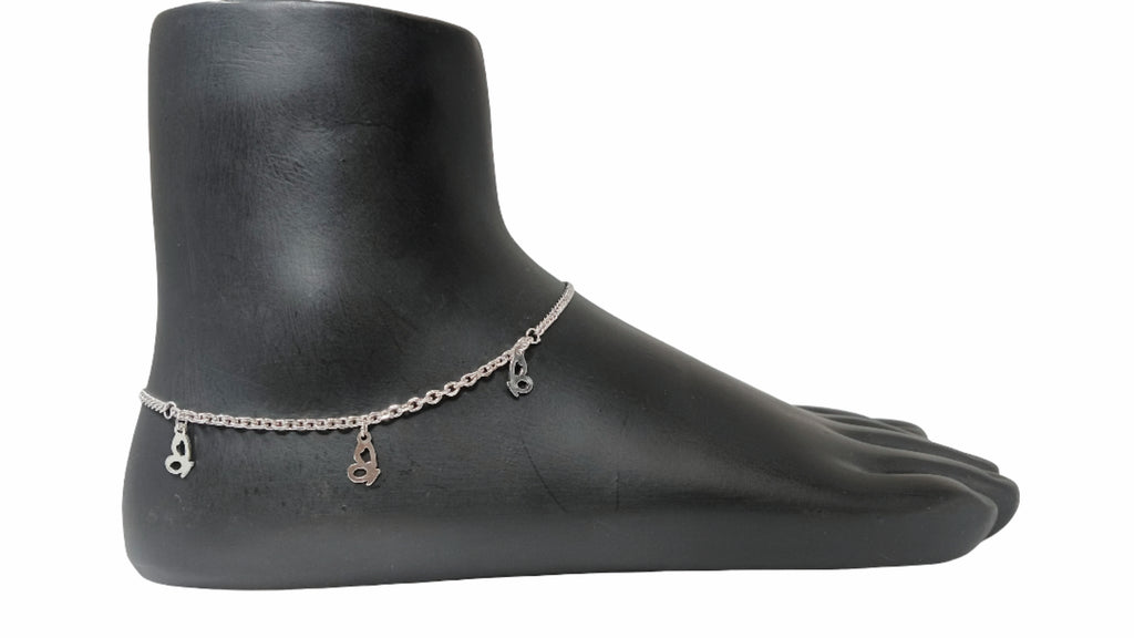 92.5 Italian Silver Anklet with Charm