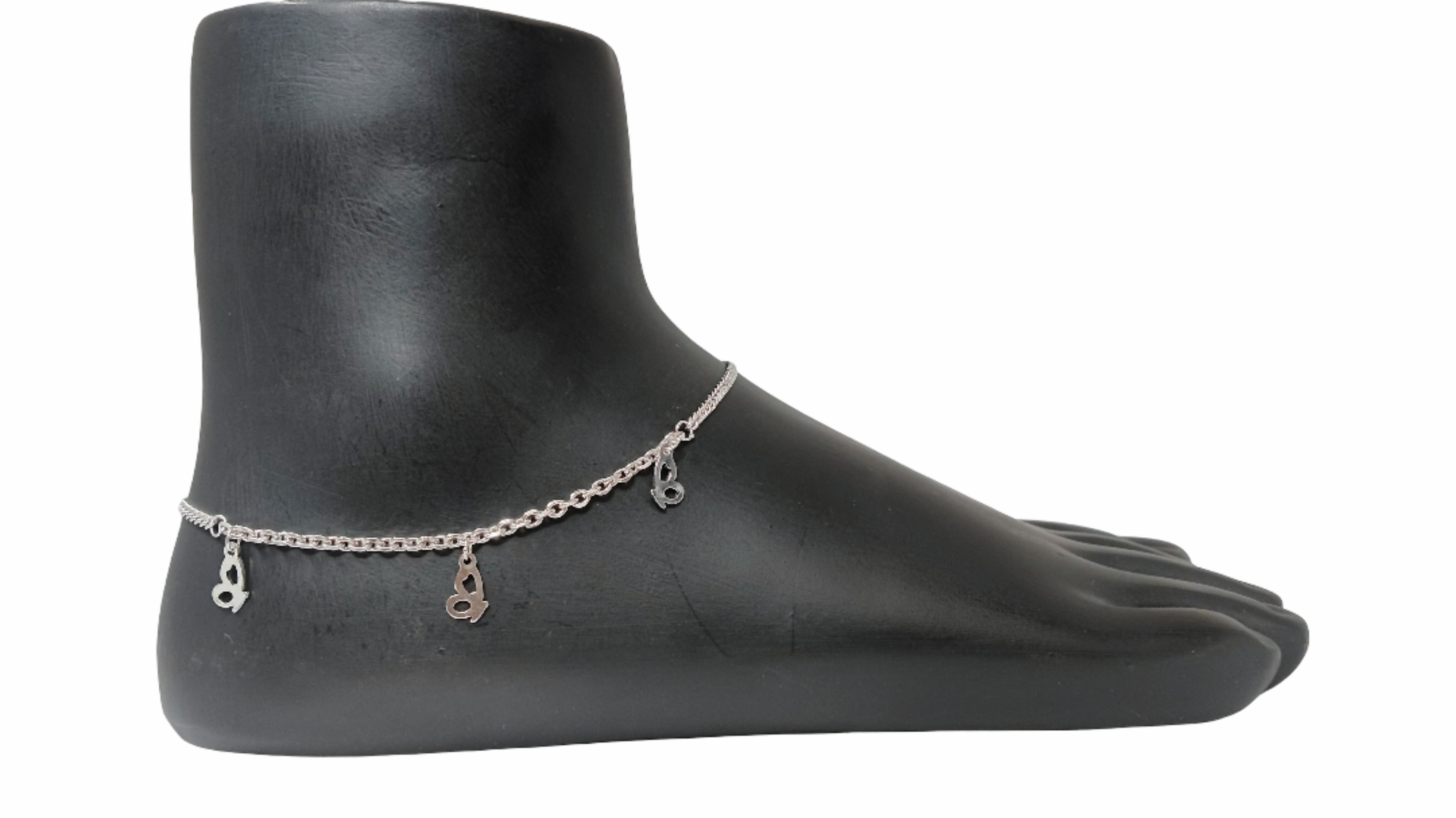 92.5 Italian Silver Anklet with Charm