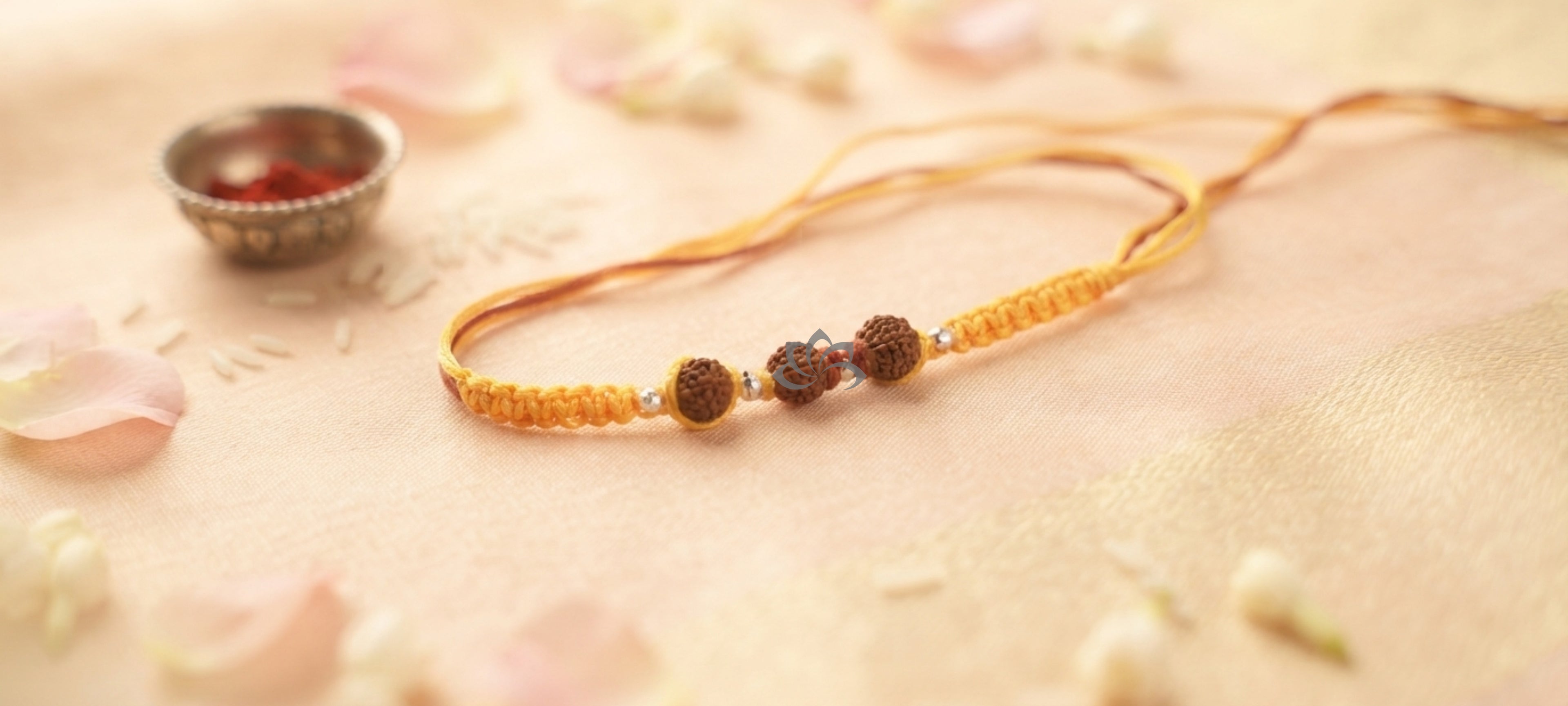 Silver Rudraksh 3 Rakhi – Elegant Silver Rakhi