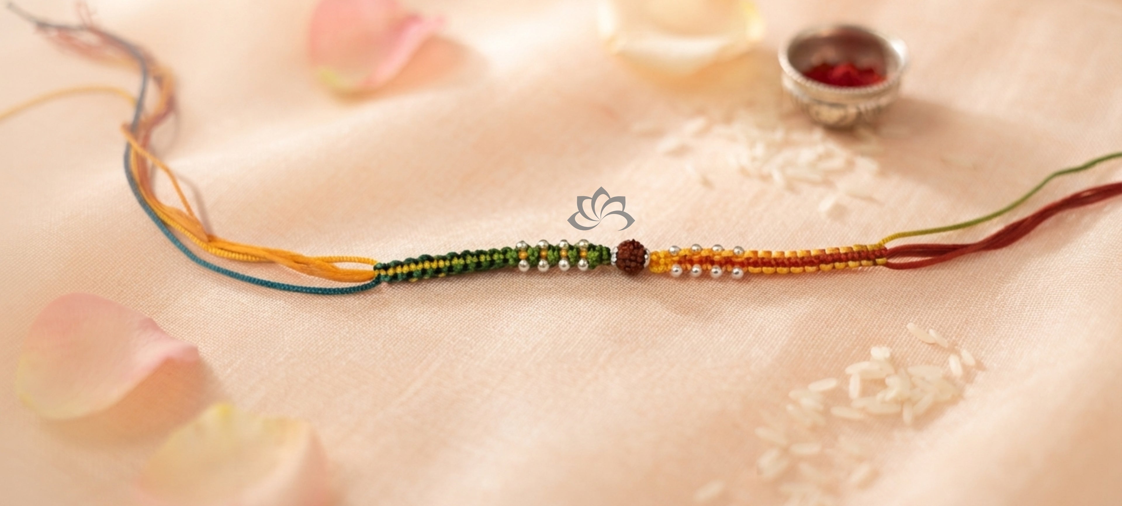 Silver Rudraksh Rakhi – Elegant Silver Rakhi