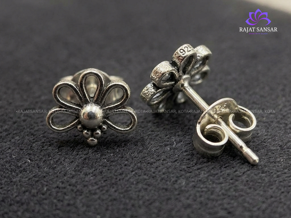 92.5 Silver Studd for Daily wear | light Weight | Elegant Design | Flower