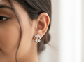92.5 Sterling Silver dolphin stud earring