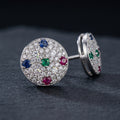 92.5 Sterling Silver Multicolor Stone Stud Earring – Vibrant, Elegant & Everyday Perfect