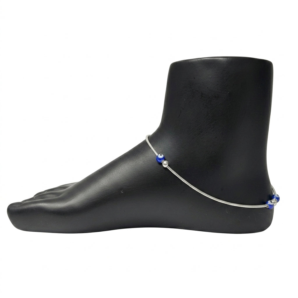 92.5 Italian Silver Evil Eye Anklet