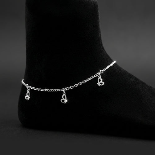 92.5 Italian Silver Anklet with Charm
