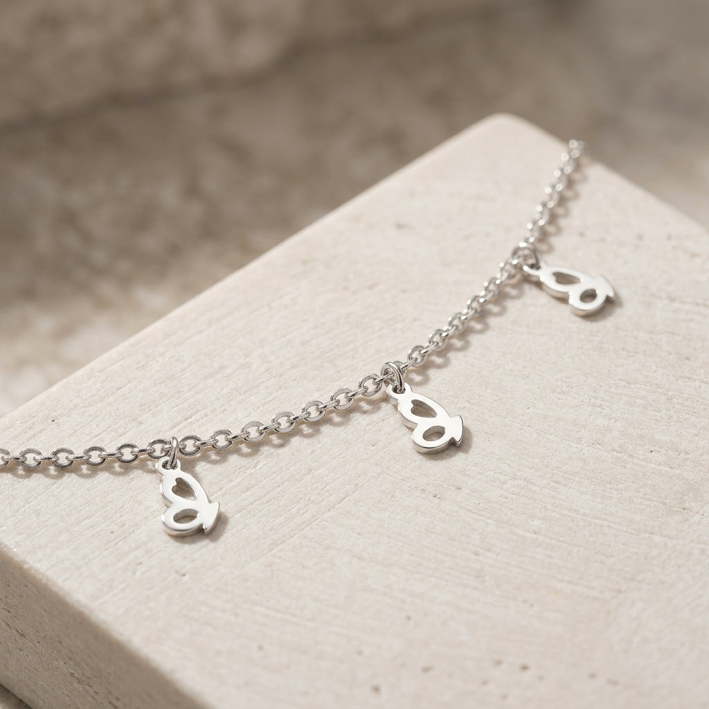 92.5 Italian Silver Anklet with Charm