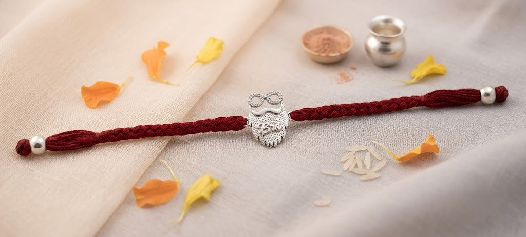 925 Sterling Silver BRO Rakhi - Pack of 1