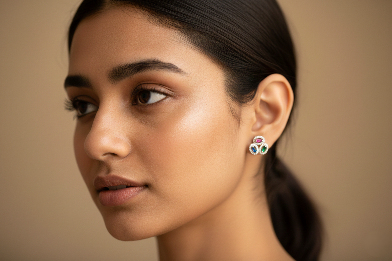 92.5 Sterling Silver Emerald Earring – Elegant, Timeless Luxurious