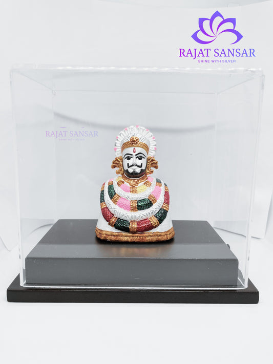 999 Silver Khatu Shyam Ji Idol- Frosting