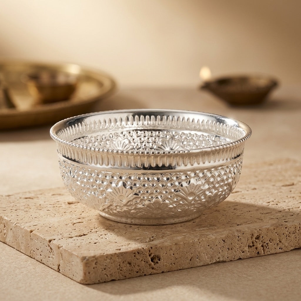 Silver Bowl - Nakshi