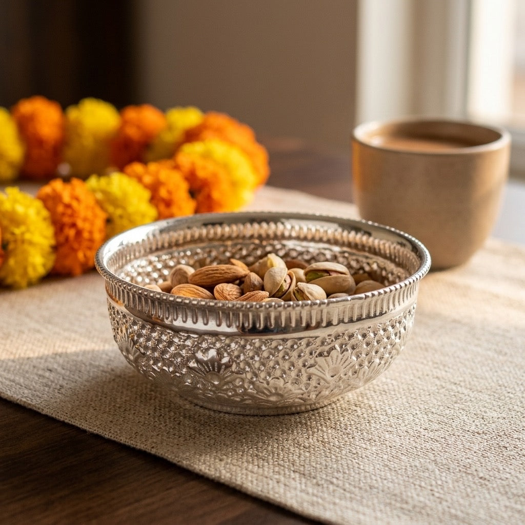 Silver Bowl - Nakshi