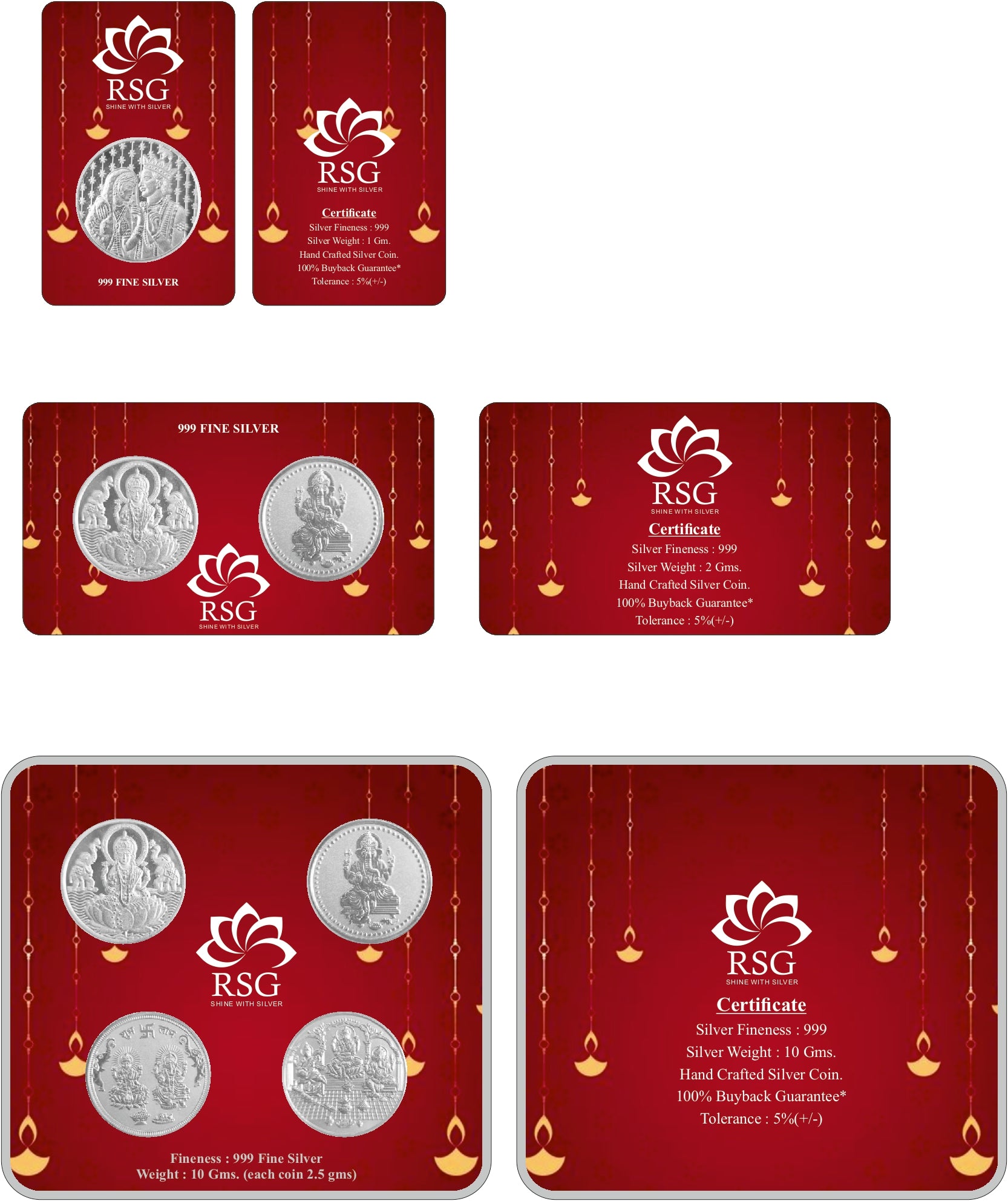999 Silver Gift Coin Card - 1 gram