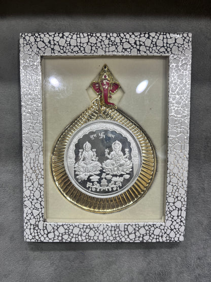 Pure 999 Round Laxmi Ji Ganesh Ji Silver Coin