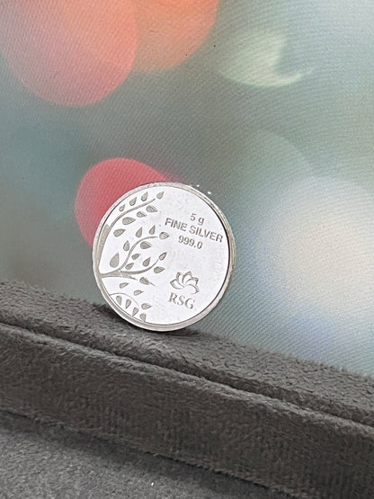 Pure 999 Round Laxmi Ji Ganesh Ji Silver Coin