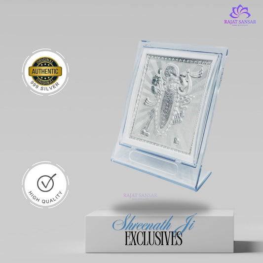 999 Pure Silver Shreenath ji Frame for Home, Office, Pooja Room/Thakur ji, Shrinath ji Nathdwara