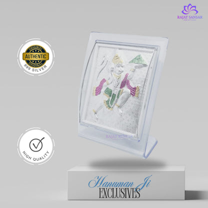 999 Silver Hanuman Ji Photo Frame Idol| Room, Pooja , Office