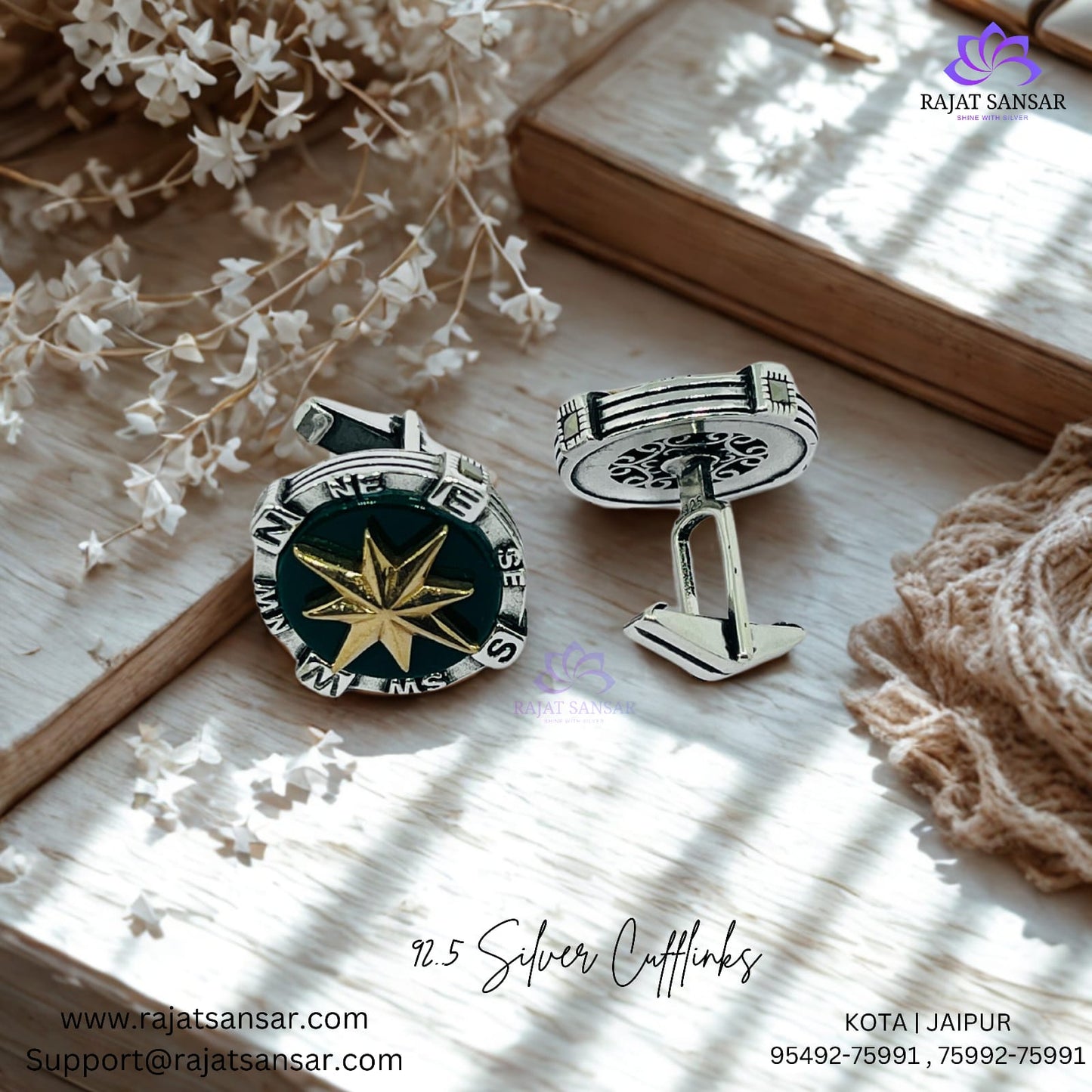 92.5 Silver Cufflinks Navigator