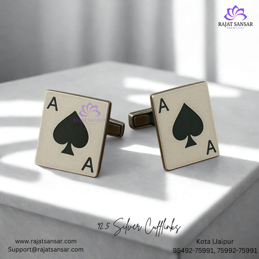 Ace of Shades- 92.5 Sterling Silver Cufflinks